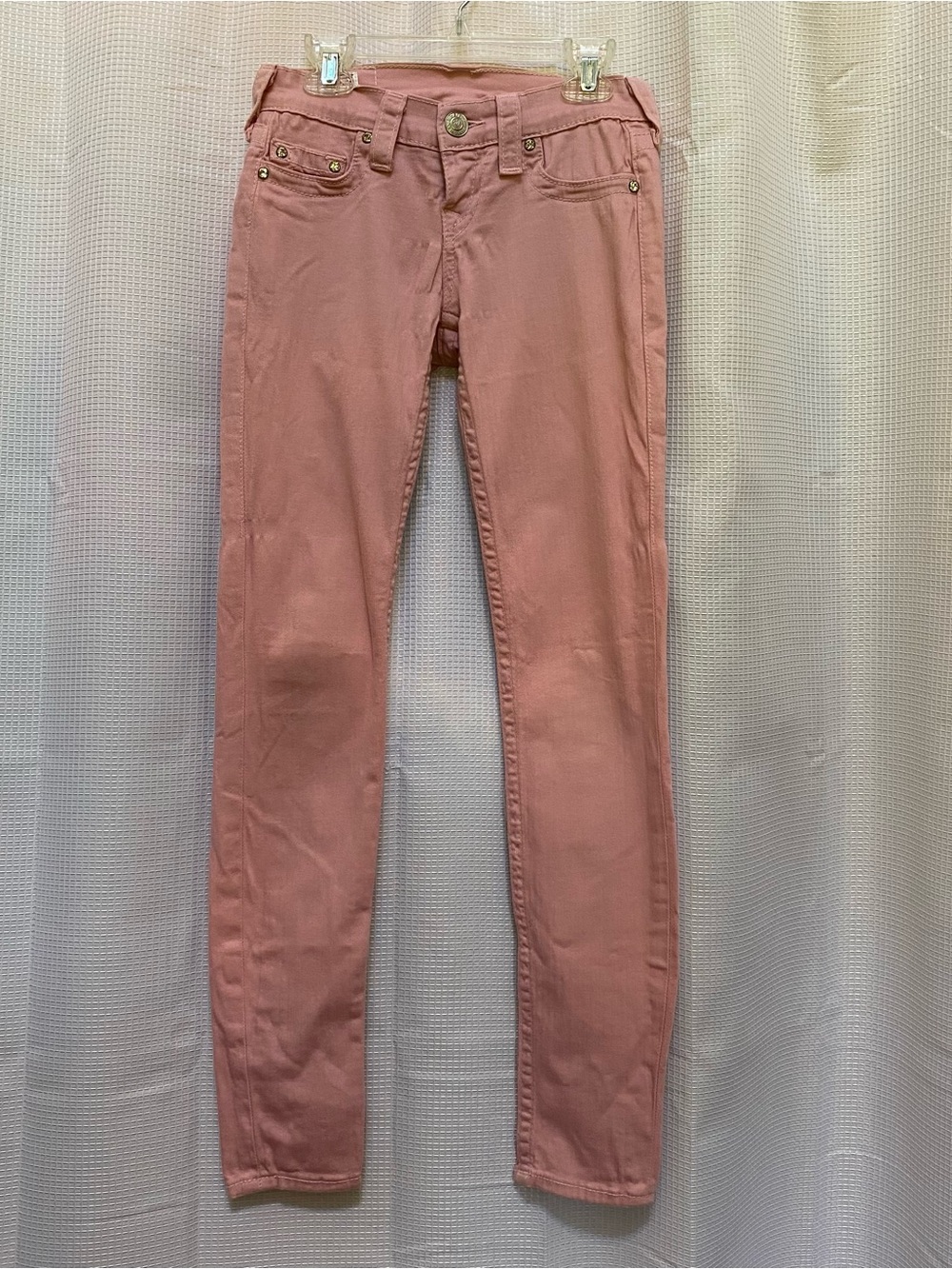 Ladies TRUE RELIGION Stretch Skinny Jeans Pink Size 24 Waist